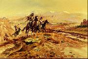 Charles M Russell Intruders oil